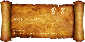 Bozsik Kitti névjegykártya
